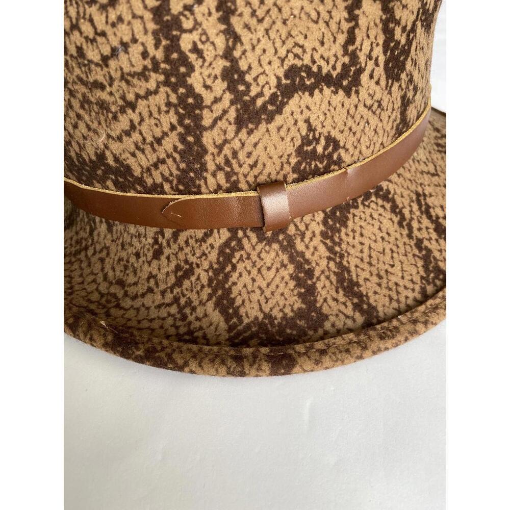 Eric Javits Brown Python Print Wool Hat Classic W… - image 3
